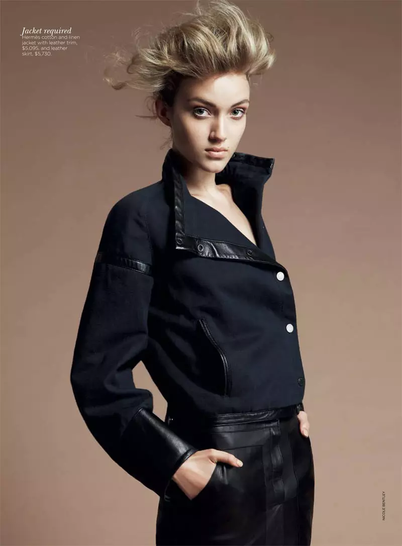 MJ Johannsen door Nicole Bentley in Hermès voor Vogue Australia april 2012