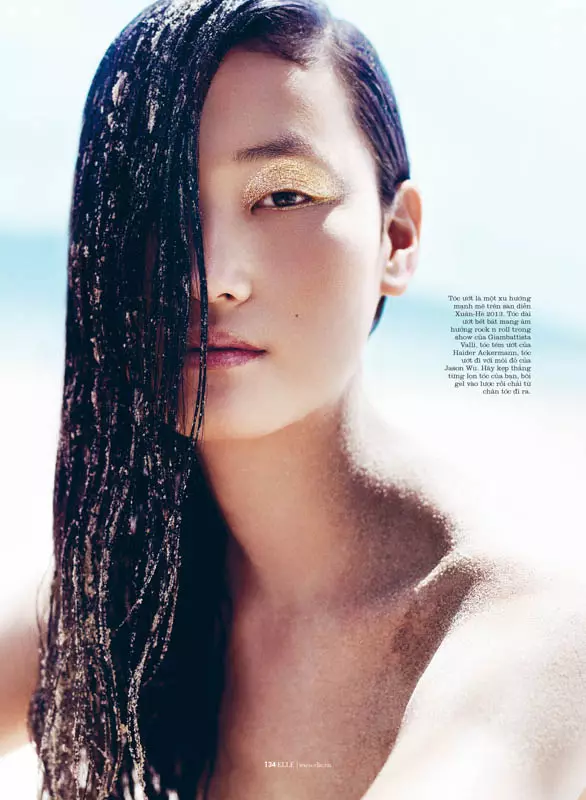 Lina Zhang é Sunkisssed para Elle Vietnam en xullo de 2013 por Stockton Johnson