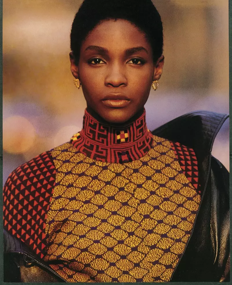 Roshumba Williams, wêneyê Nathaniel Kramer, Elle US, Avrêl 1990 © Nathaniel Kramer.