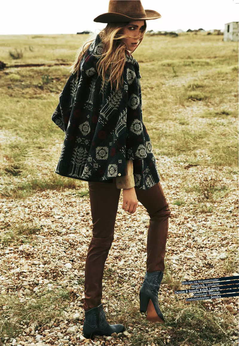 Dasha Sushko waa Cowgirl Chic ee Grazia Germany