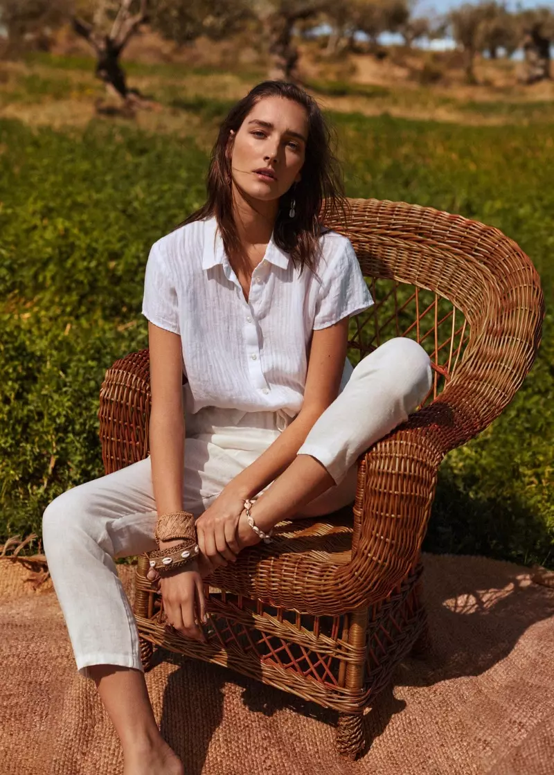 Josephine le Tutour joacă în lookbook Mango Summer Romance 2019