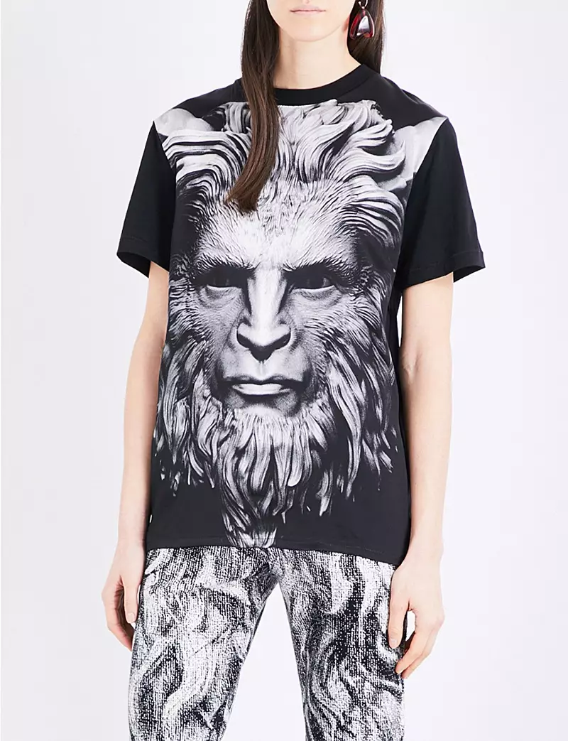 Christopher Kane x Die Schöne und das Biest T-Shirt aus Baumwoll- und Seidenmischung