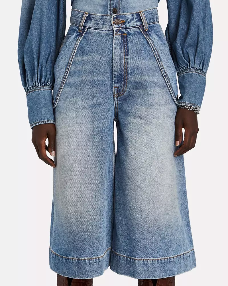 Zimmermann Vintage Stone Denim Bermuda Shorts 425 $