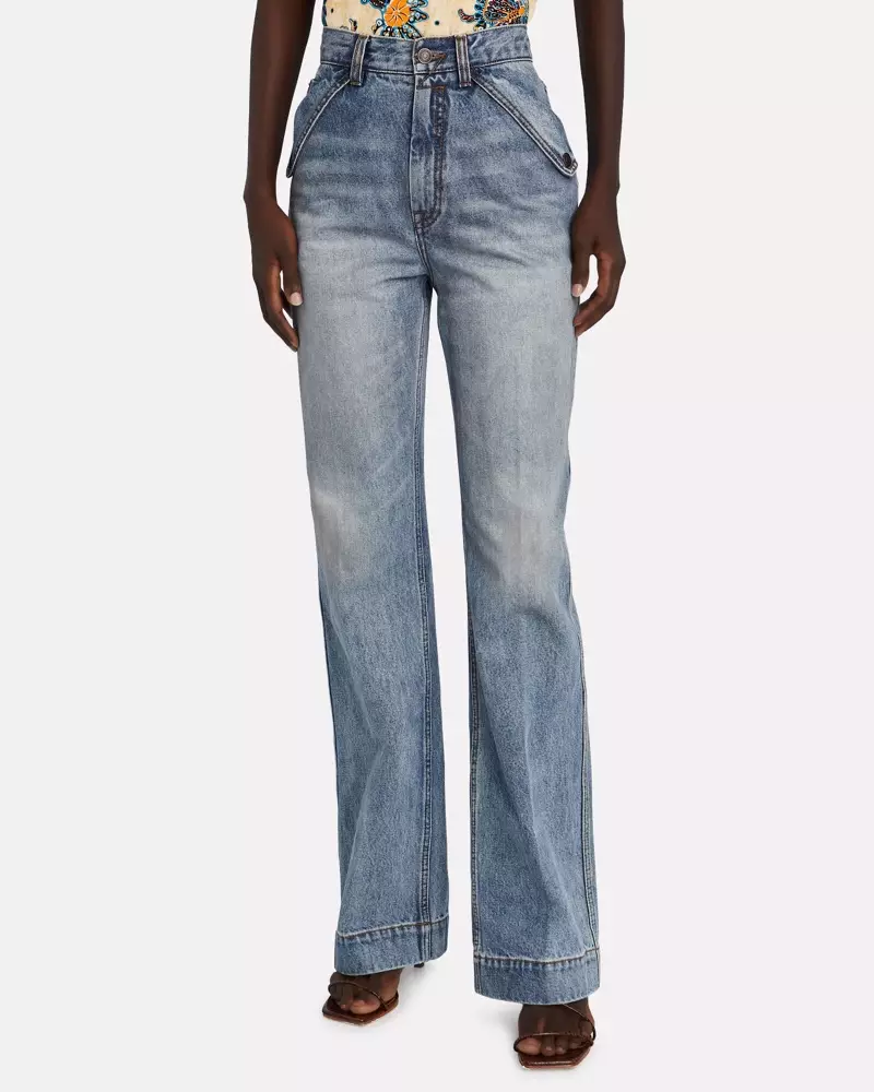 Zimmermann Vintage Stone Pocket Flare Jeans $ 575