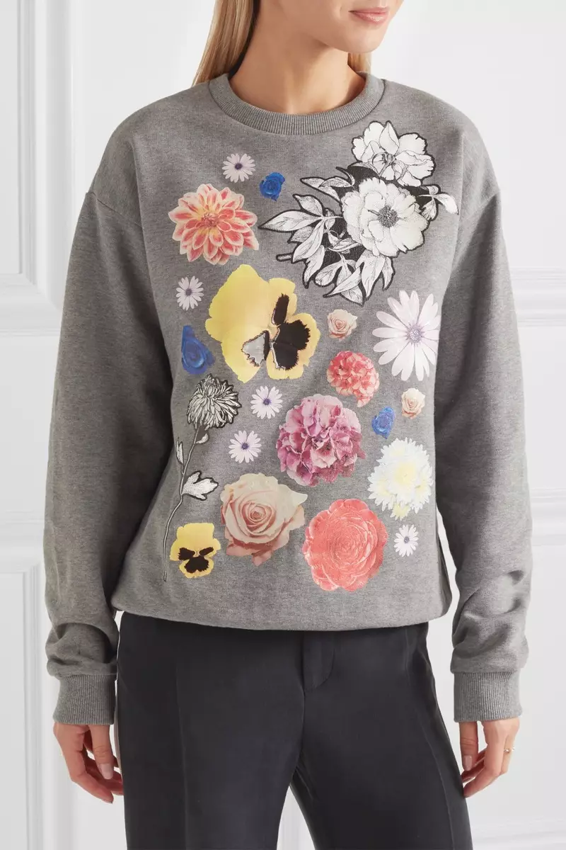 Christopher Kane Stickers Printed Cotton Jersey Sweatshirt