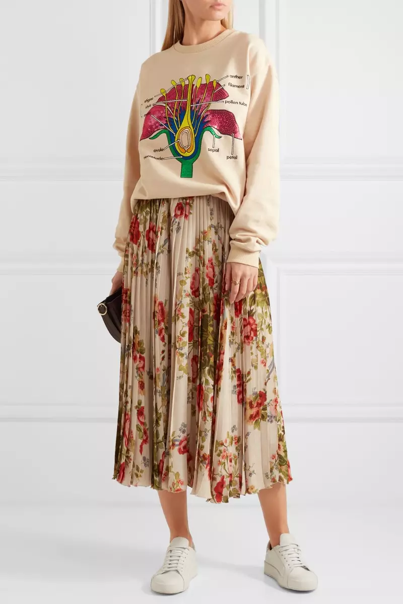 Christopher Kane Botanical Embroidered Cotton Jersey Sweatshirt