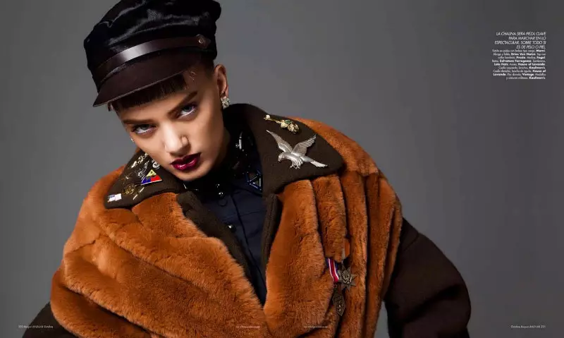 Bregje Heinen Sports Military Style za Harper's Bazaar Latinska Amerika, oktober 2012