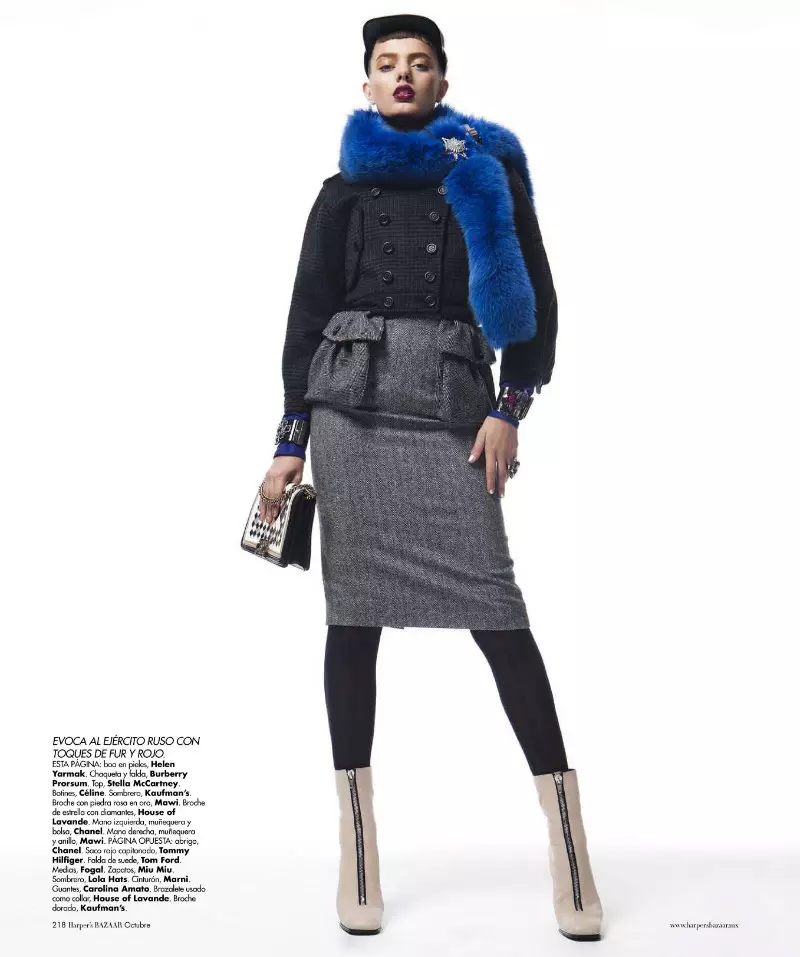 Bregje Heinen Sports Military Style para sa Harper's Bazaar Latin America Oktubre 2012