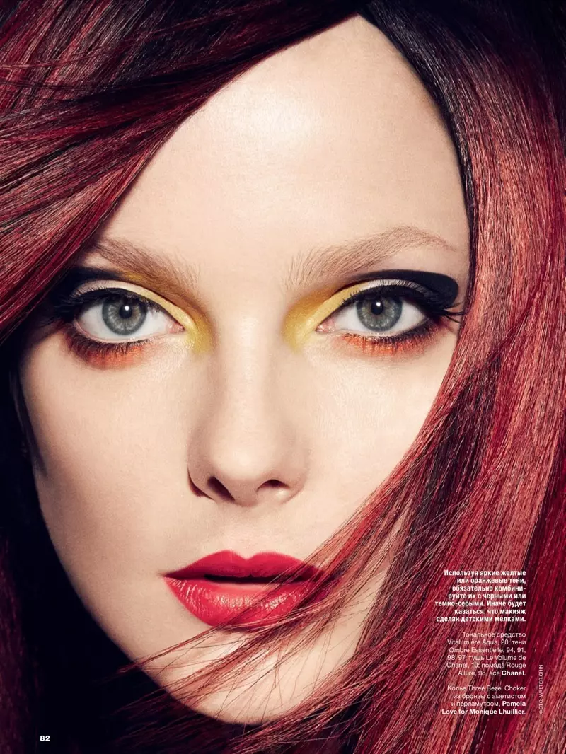 Walter Chin မှ Eniko Mihalik သည် Glam Beauty for Allure Russia 2013 ခုနှစ် သြဂုတ်လ