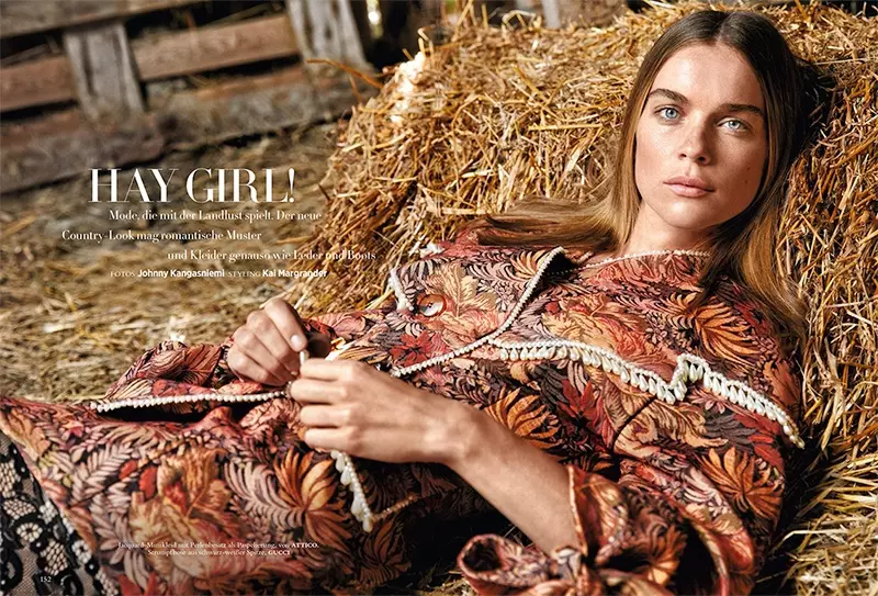 Kim Noorda er en Country Girl i Harper's Bazaar Tyskland