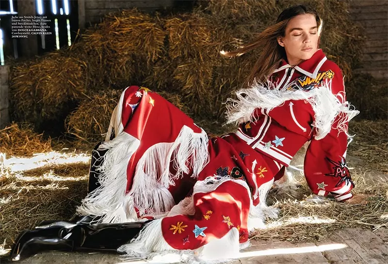 Kim Noorda is in Country Girl yn Harper's Bazaar Dútslân