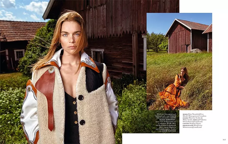 Kim Noorda เป็นสาวชนบทใน Harper's Bazaar Germany