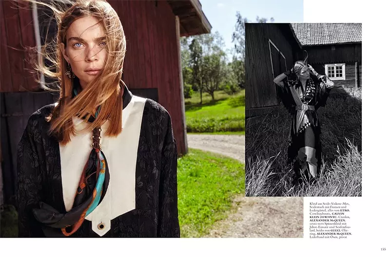 Kim Noorda estas Country Girl en Harper's Bazaar Germanio