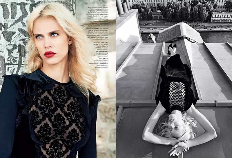 Romance Noire: Aymeline Valade Wears Dark Looks pre Madame Air France