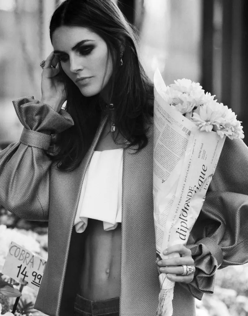 Hilary Rhoda modelează stilul retro pentru DuJour primăvara 2013 de Thomas Whiteside