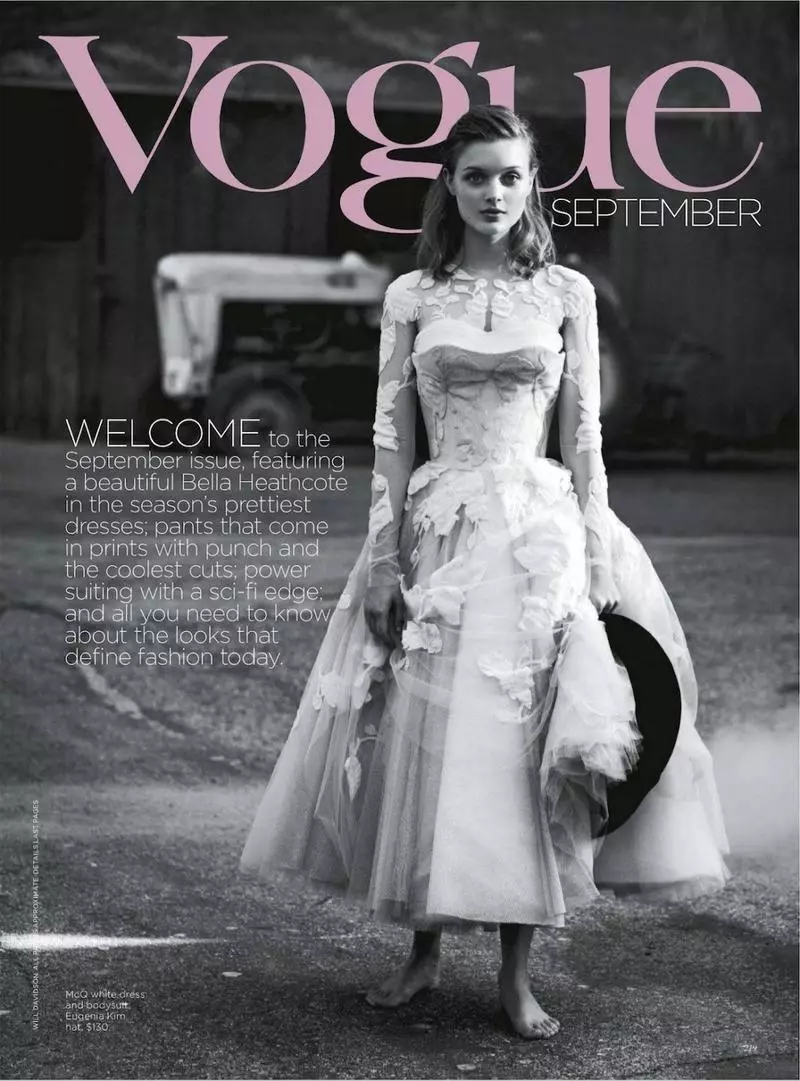 Bella Heathcote Dons Romantic etsii Vogue Australian syyskuun kansitarinaa