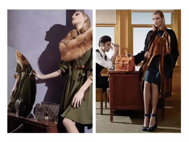 Fendi Fall 2010 Campaign Preview | UAnja Rubik nguKarl Lagerfeld