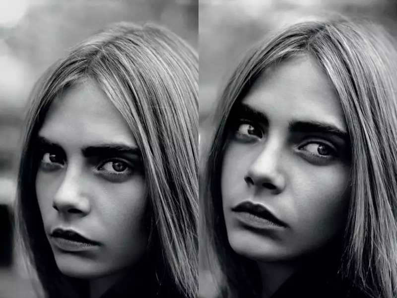 D'Cara Delevingne poséiert fir den Alasdair McLellan an der Industrie #6