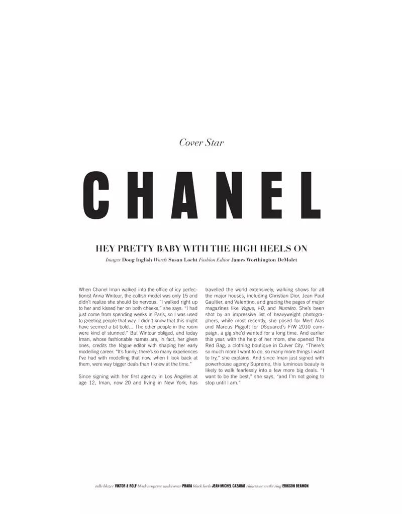 „Chanel Iman“ už „The Block Summer 2010“, autorius Doug Inglish