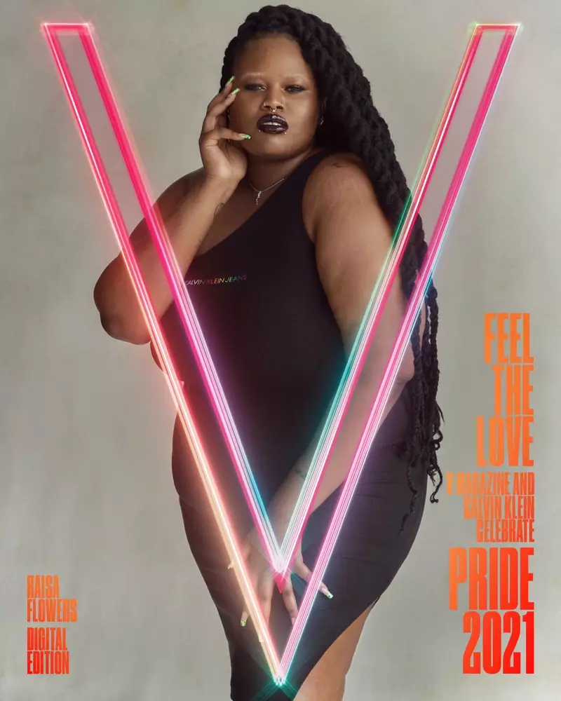 פרחי ראיסה על שער הגאווה הדיגיטלי של מגזין V 2021.