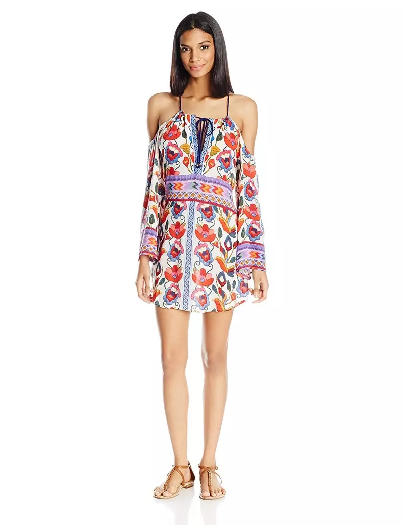 Nanette Lepore Antigua Cold Shoulder Peasant Tunic Cover Up $148, Amazon හි ඇත