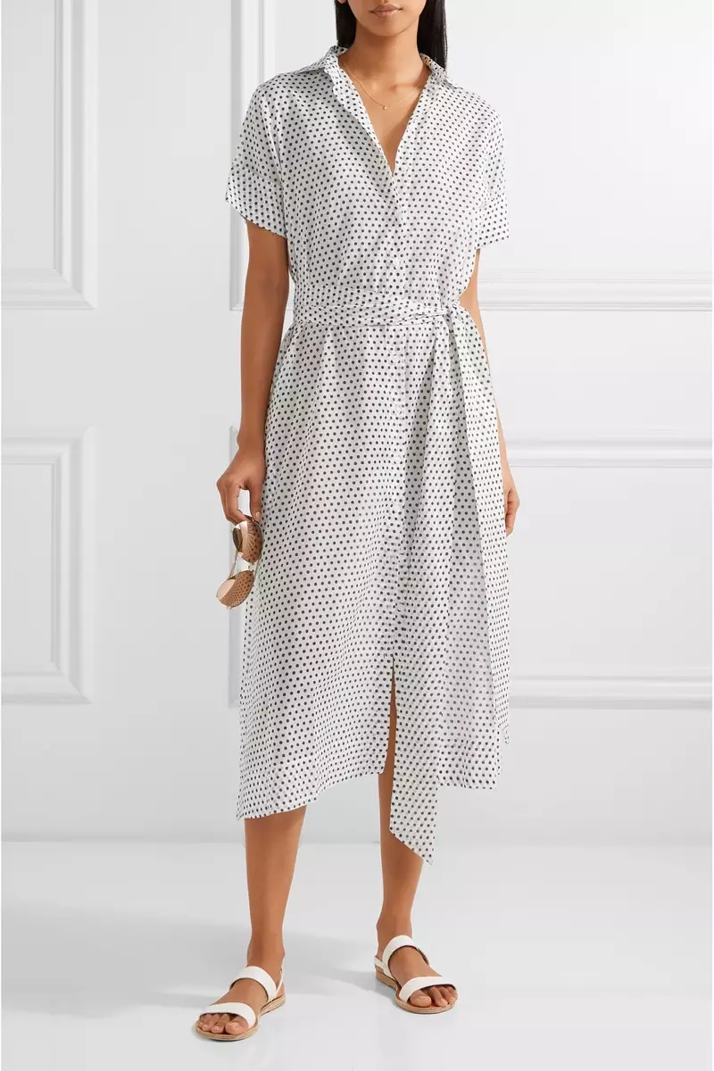 Vestido midi de gasa de algodón con lunares de Lisa Marie Fernandez $ 595, dispoñible en Net-a-Porter