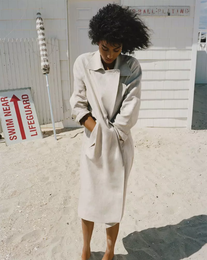 Imaan Hammam anopfeka Zara Linen Trench Coat