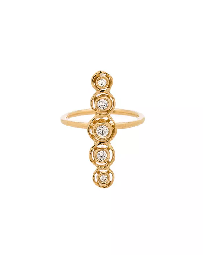 Jacquie Aiche Bezel Bar Ring i guld