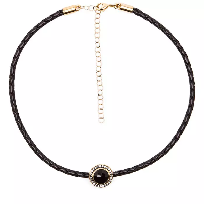 Jacquie Aiche Round Gemstone ephothiweyo Choker Black