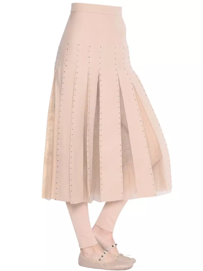 Valentino Qurxiyey Crepe Couture Tulle Skirt