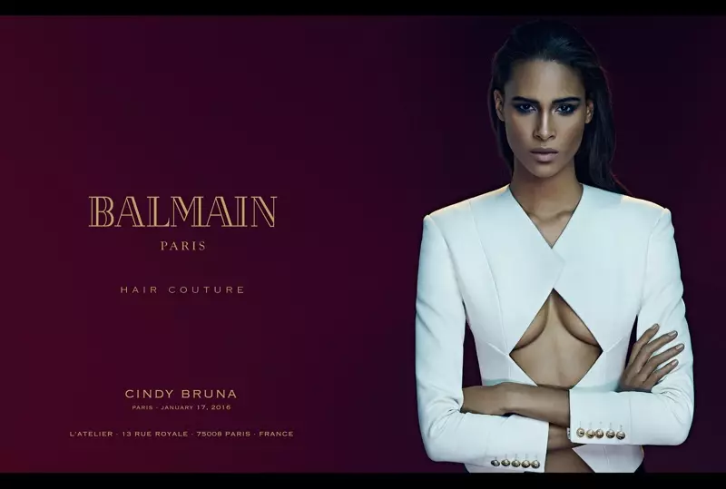 Awọn irawọ Cindy Bruna ni ipolongo orisun omi-ooru 2016 Balmain