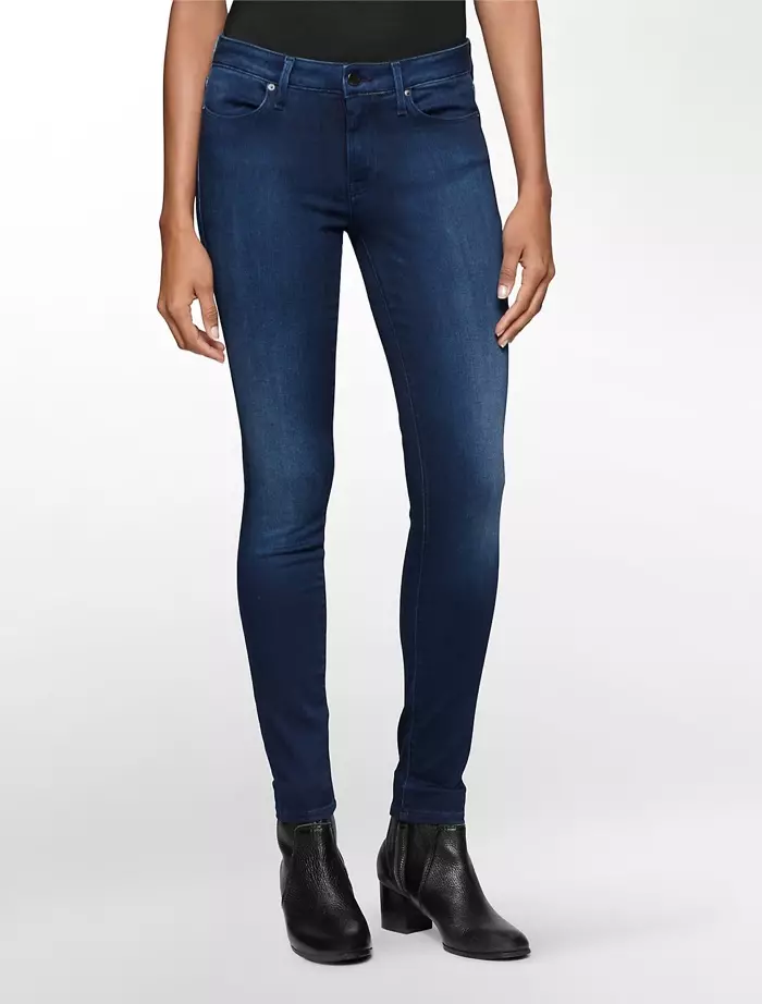 Calça jeans de lavagem média azul Calvin Klein