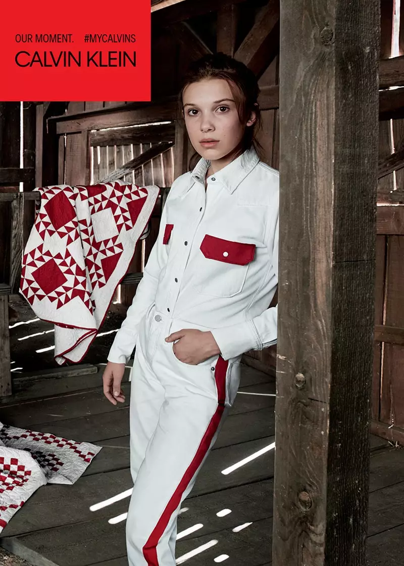 Millie Bobby Brown nyeredzi muCalvin Klein Jeans muchirimo-zhizha 2018 mushandirapamwe