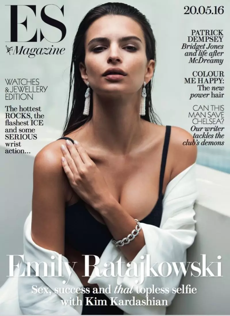 Emily Ratajkowski glumi u ES Magazinu, priča o selfiju u toplesu s Kim Kardashian