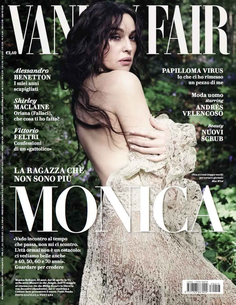 Monica Bellucci kuri Vanity Fair Ubutaliyani Gicurasi 2017 Igipfukisho