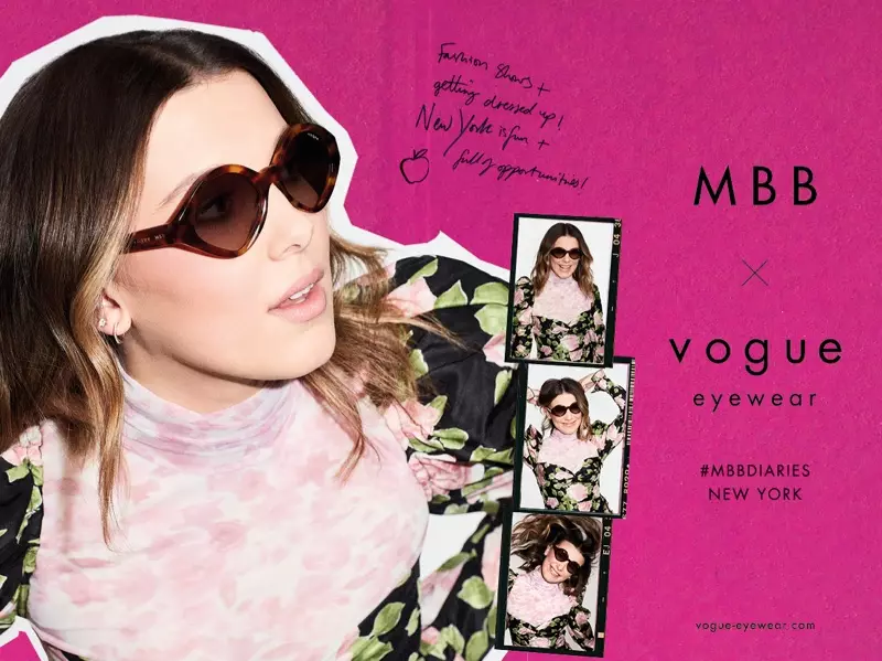 女優のミリーボビーブラウンは、MBB x VogueEyewear2021キャンペーンの最前線にいます。