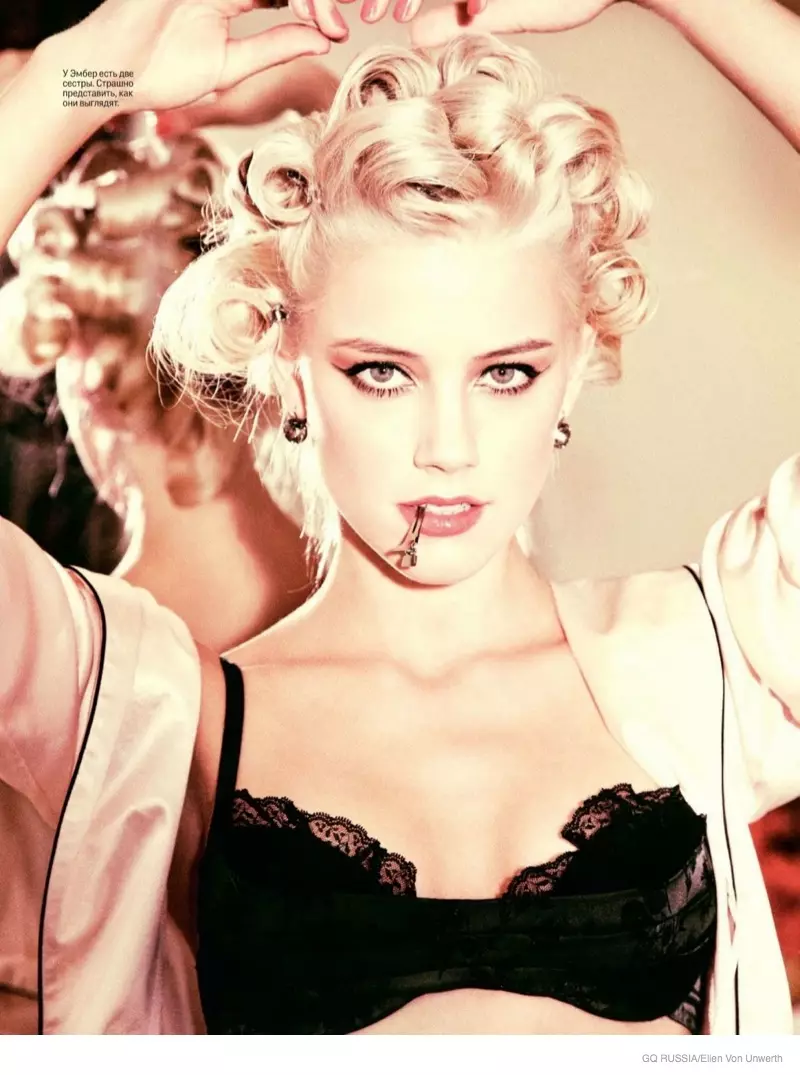 Amber Heard nyaéta Seksi & Retro pikeun Ellen Von Unwerth di GQ Rusia