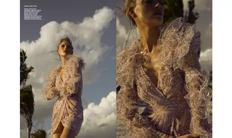 Martha Hunt Enchants in Beach sjocht nei Harper's Bazaar Mexico