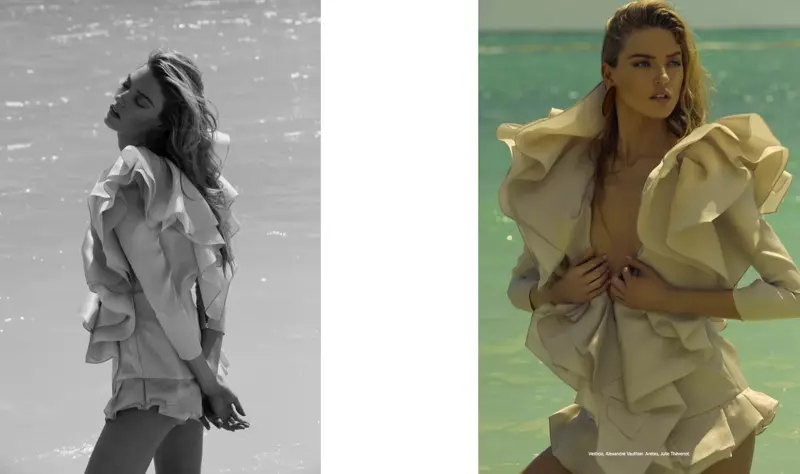 Martha Hunt Enchants li Beach Li Bazara Harper Meksîkayê Digere