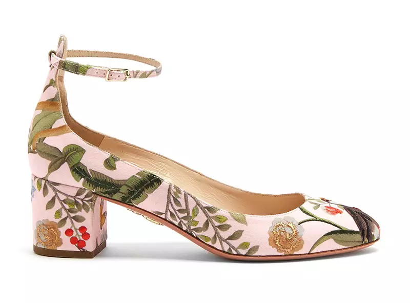 Aquazzura fir de Gournay Embroidered Pumps $765