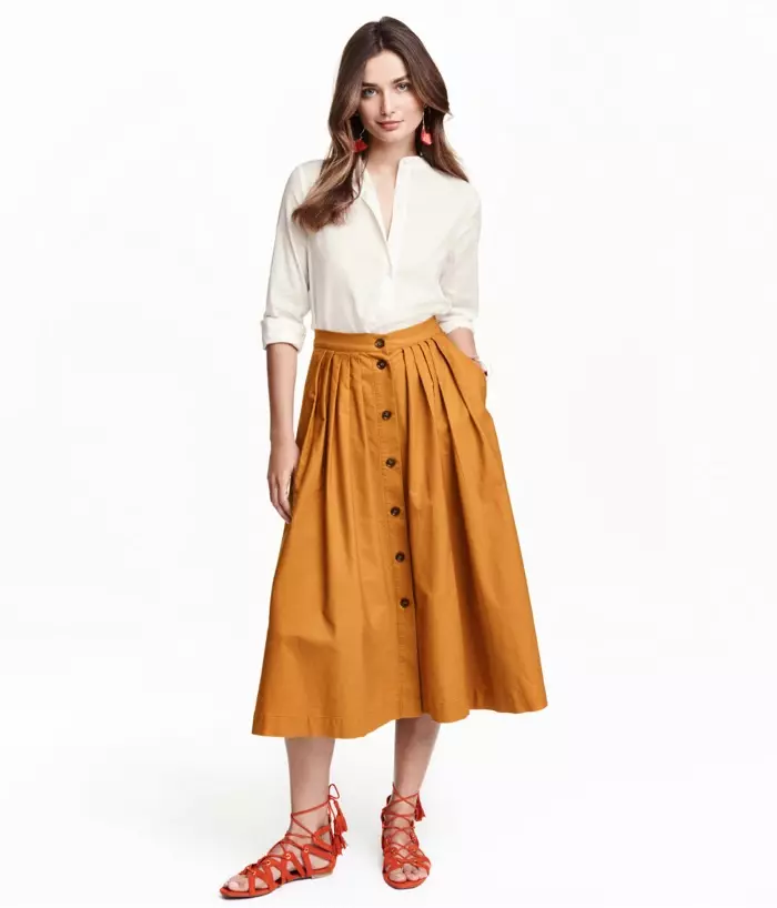 H&M Wide Cotton Skirt