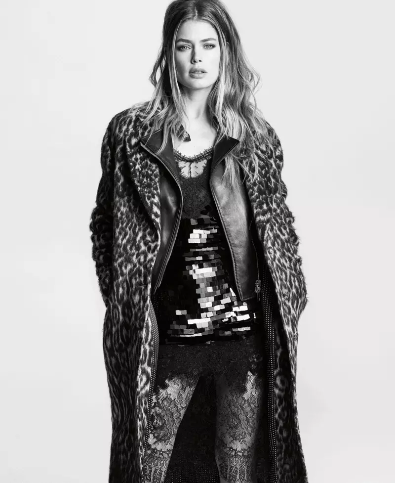 Doutzen Kroes lê lae op in Ermanno Scervino herfs-winter 2019-veldtog