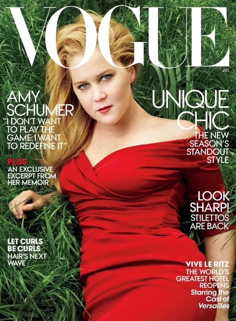 Amy Schumer në kopertinën e Vogue të korrikut 2016. Foto: Annie Leibovitz