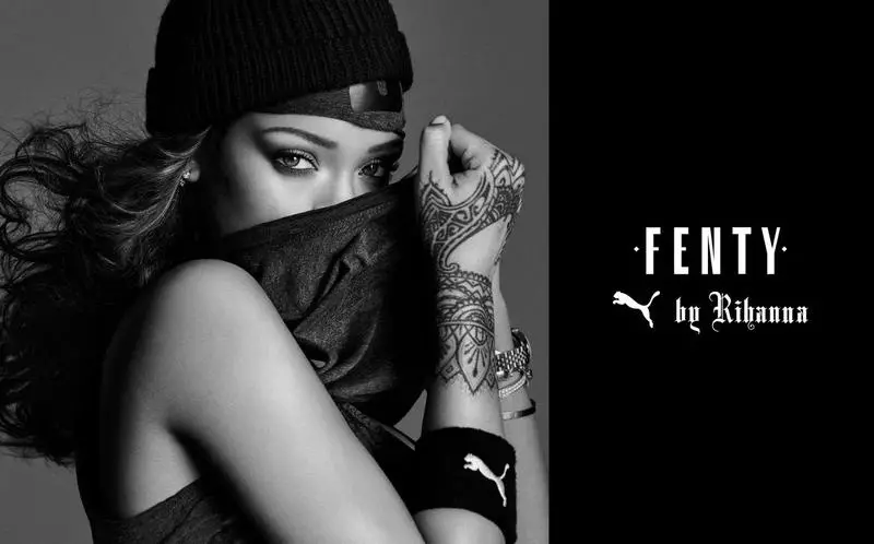 Ријана позира за кампањата Fenty Puma by Rihanna пролет-лето 2017 година