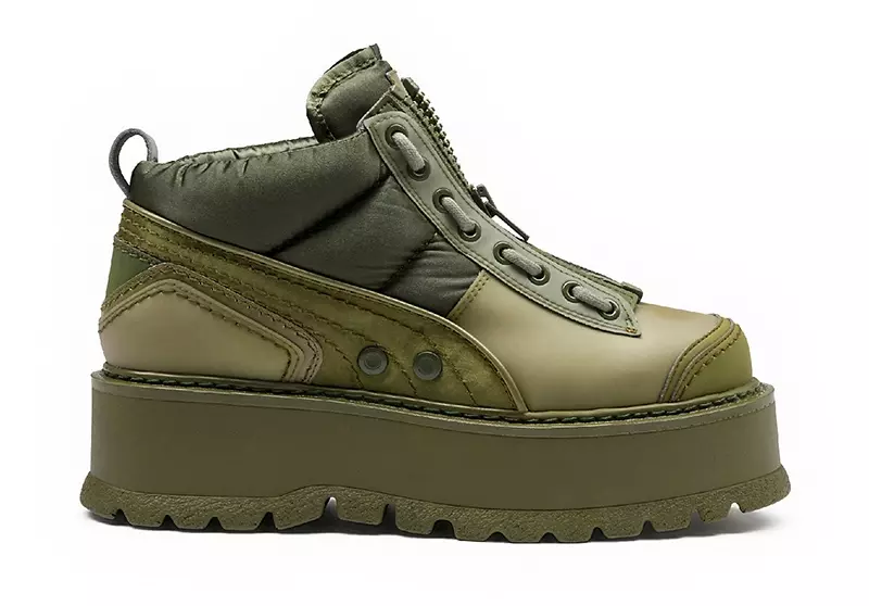 Fenty Puma nke Rihanna Zipped Sneaker Boots na Cypress/Green $390