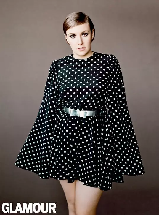 کاور Lena Dunham (and Her Tattoos) Glamour آوریل 2014