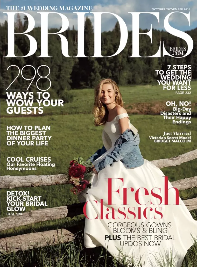 بریجت مالکوم روی جلد مجله Brides اکتبر-نوامبر 2016