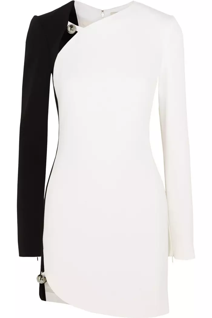 Mugler Two-tone Crepe Mini Dress