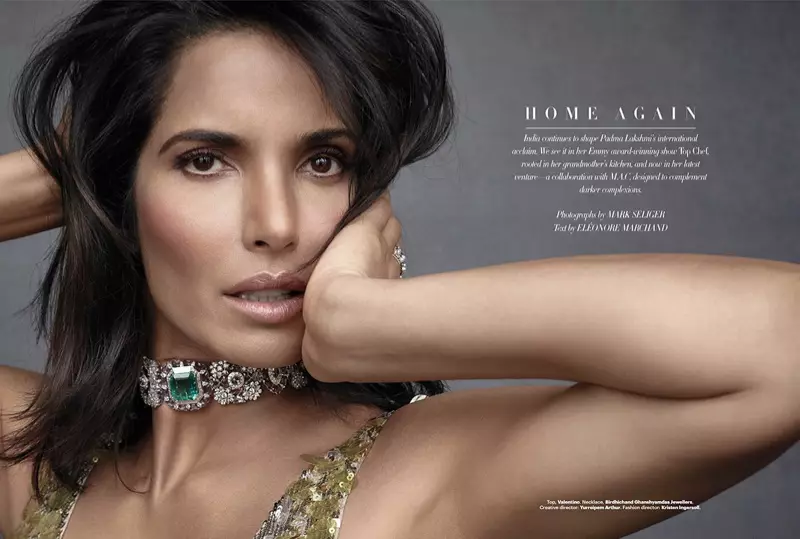 Spremna za svoj krupni plan, Padma Lakshmi nosi Valentino top s ogrlicom Birdhichand Ghanshyamdas Jewelers