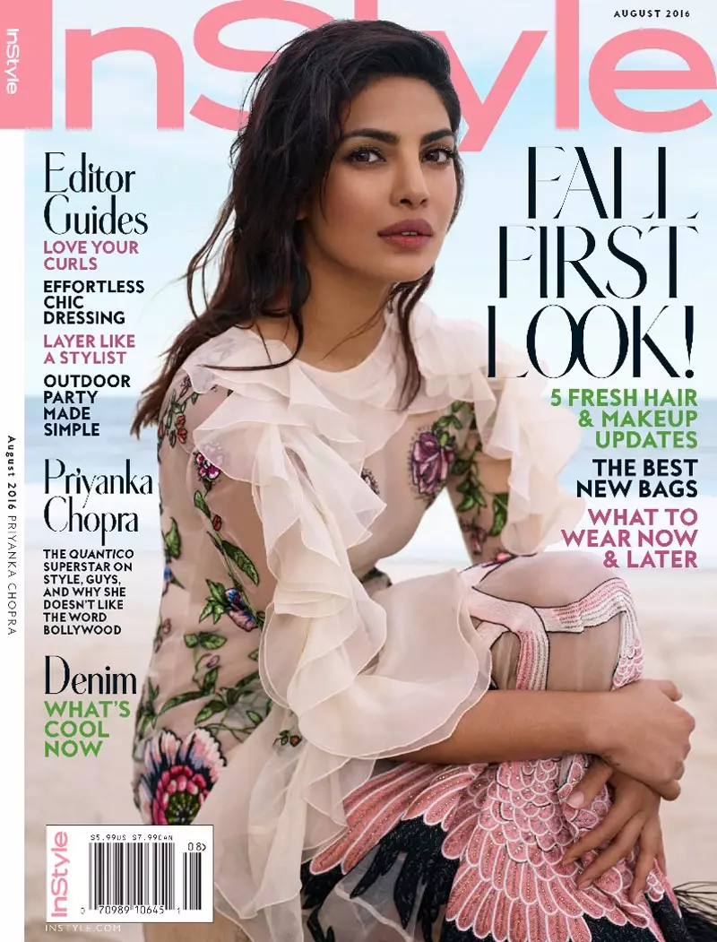 Priyanka Chopra 在 InStyle 2016 年 8 月的封面上